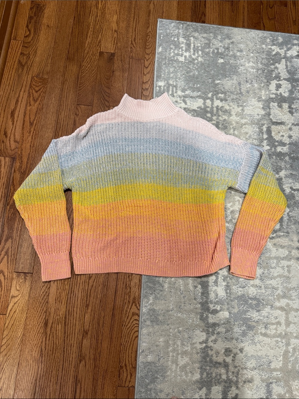 LC Lauren Conrad Pastel Gradient Stripe Mock Neck Sweater
